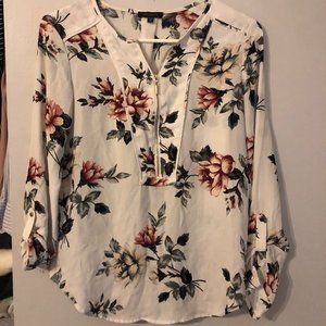 Dynamite Floral Zip Front Blouse